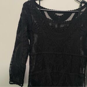 Express Black Lace Shift Dress